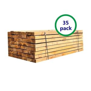 Pack de 35 mini-traverses en chêne naturel (non traité) - 2,4 m, charme rustique et robustesse