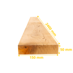 Lot de 80 Planches en Chêne Massif - 2400 × 150 × 50 mm, Qualité Premium