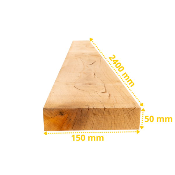 Lot de 80 Planches en Chêne Massif - 2400 × 150 × 50 mm, Qualité Premium