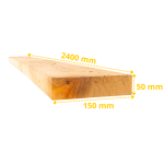 Lot premium - 50 Planches en Chêne Massif 2400 × 150 × 50 mm