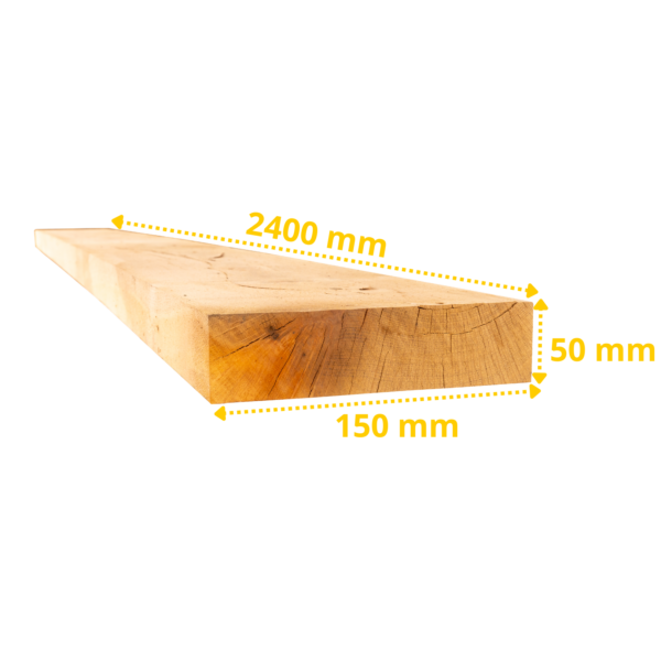 Lot premium - 50 Planches en Chêne Massif 2400 × 150 × 50 mm